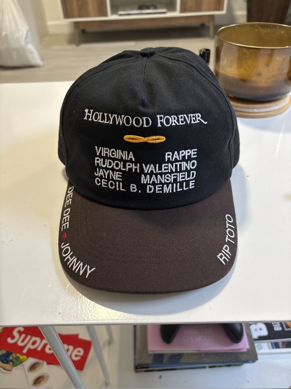 Hollywood Forever Embroidered Black Baseball Cap